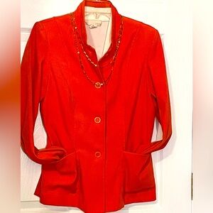 Ladies orange white stag blazer